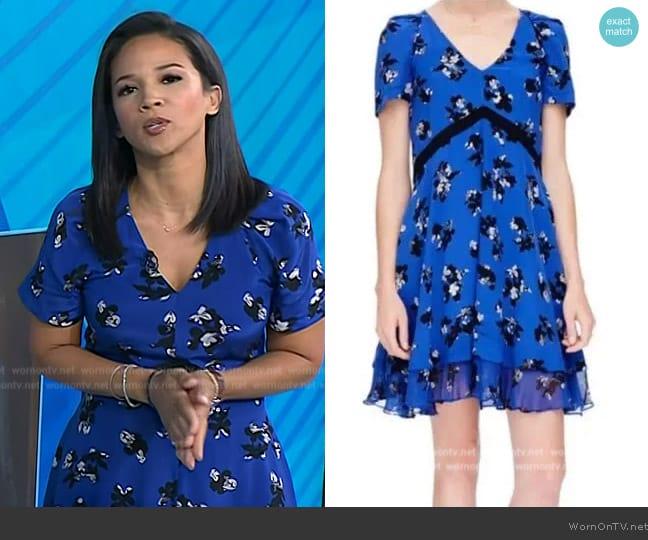Rebecca Taylor Alyssum Silk Floral?Print Dress worn by Laura Jarrett on Today